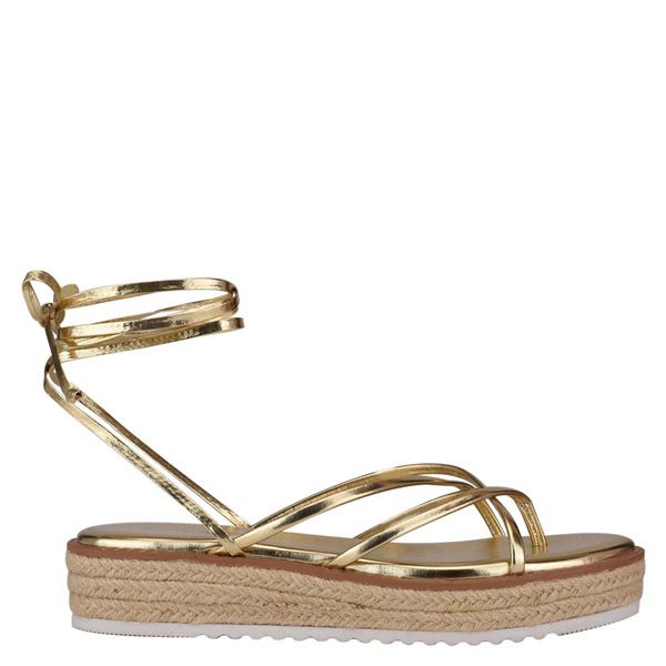 Nine West Candid Ankle Wrap Espadrille Gold Heeled Sandals | South Africa 91T39-6K49